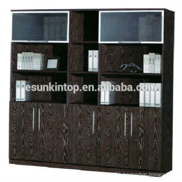Office used book shelf for sale, Melamine upholstery dark oak color finishing (KB845-2)